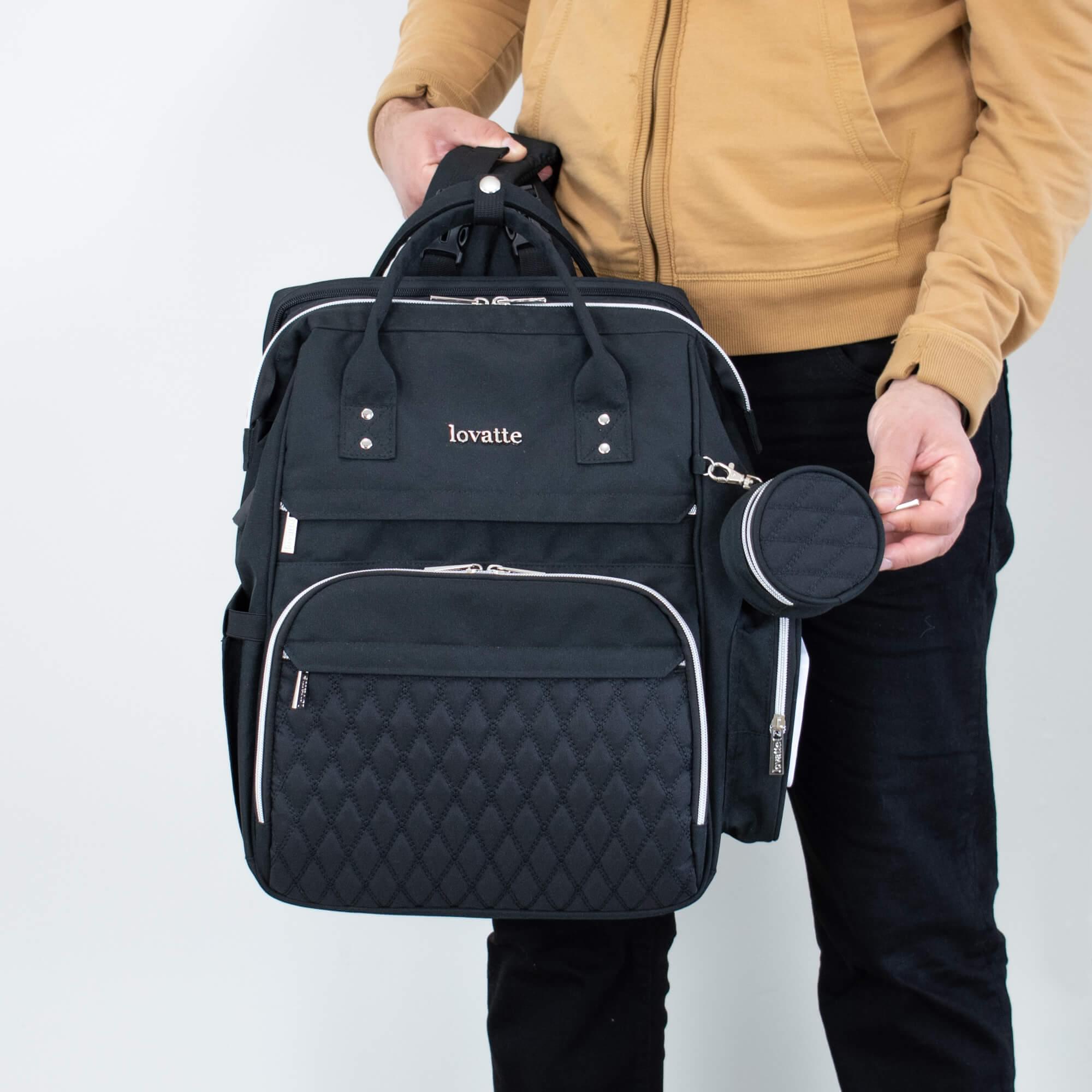 Black rucksack changing bag hotsell