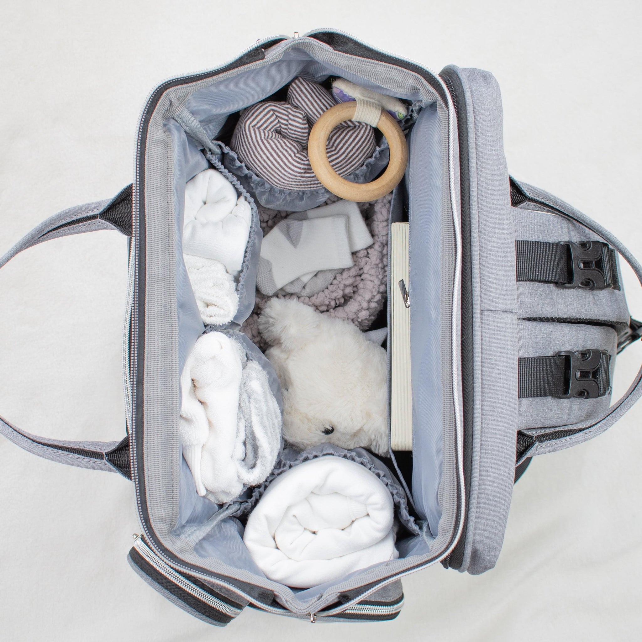 Grey Backpack Changing Bag Grey Diaper Bag Lovatte Shop